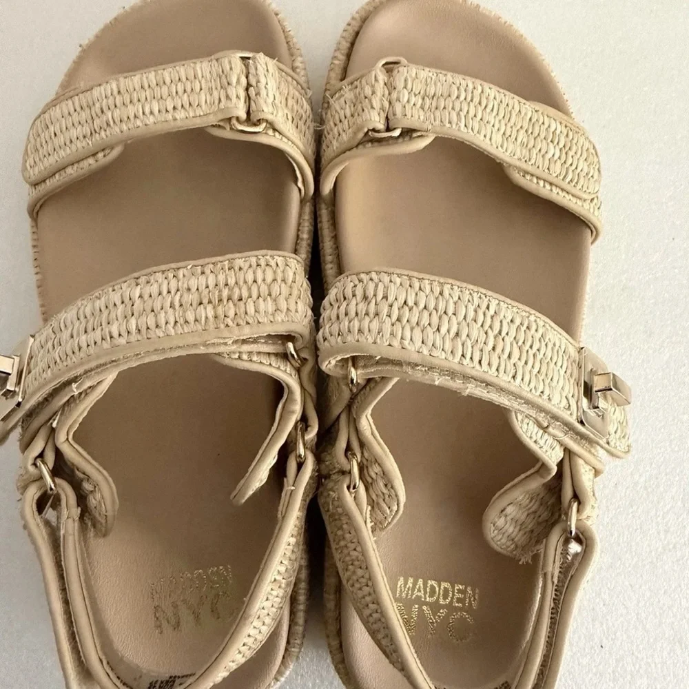 Madden NYC Beige Braided Espadrille Platform Sandal - Picture 3 of 11